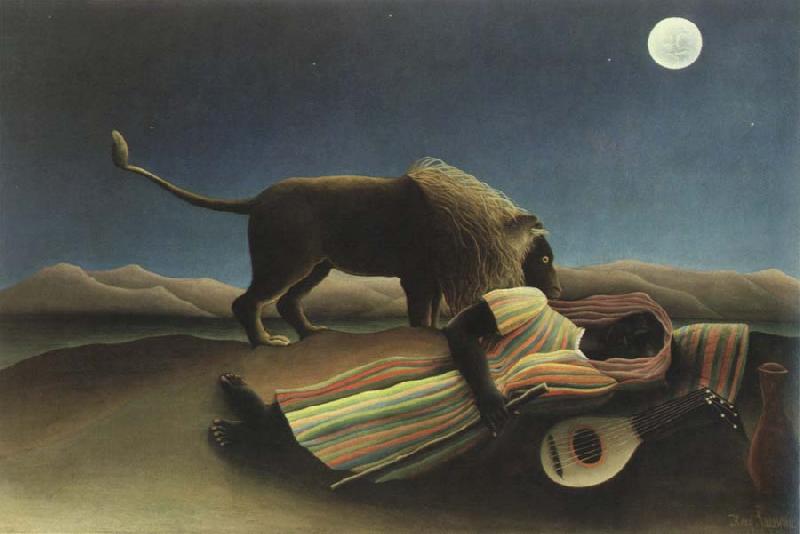 Henri Rousseau the sleeping gypsy oil painting image